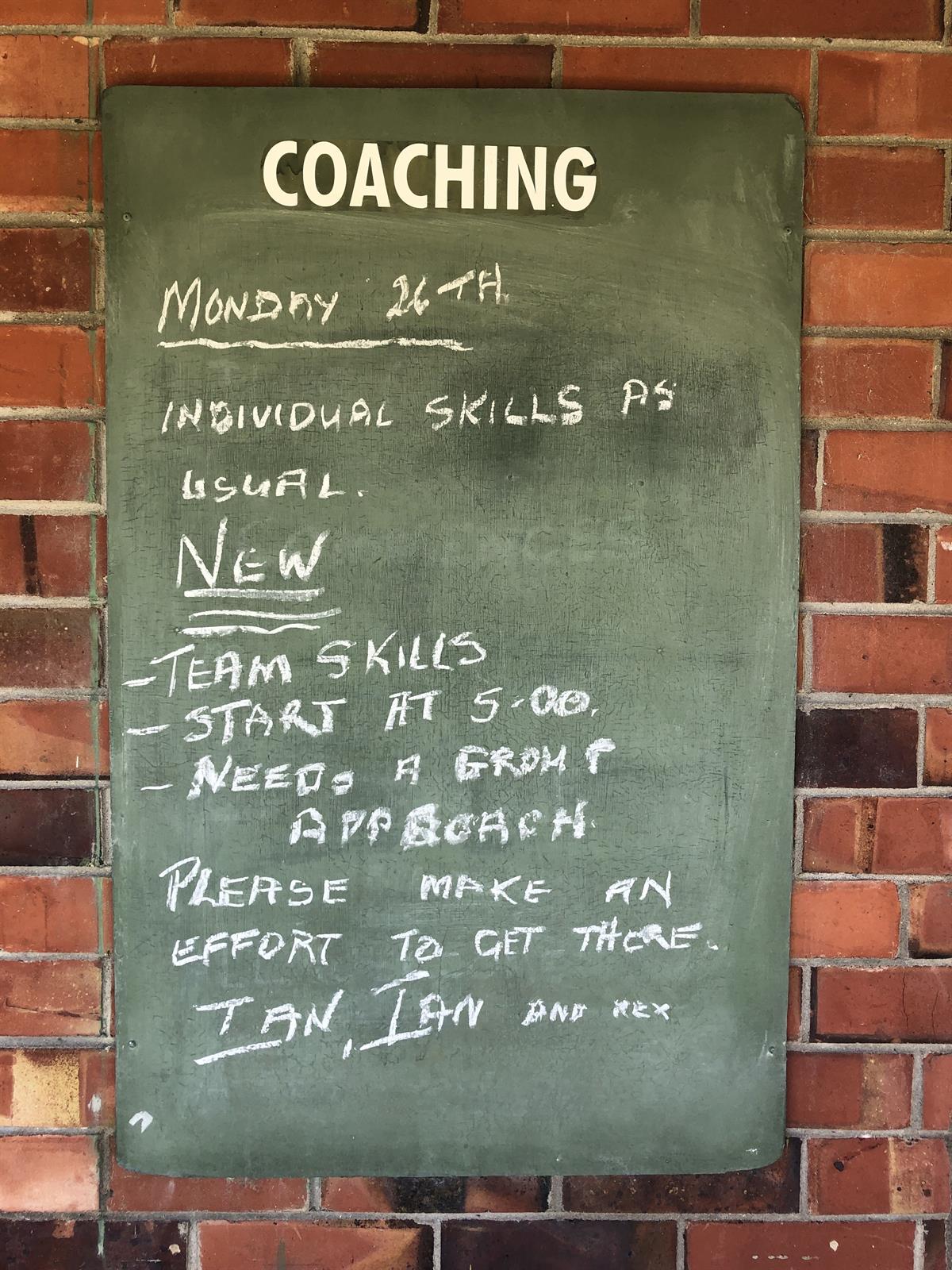 Read more about the article Monday Coaching Update – Important Information